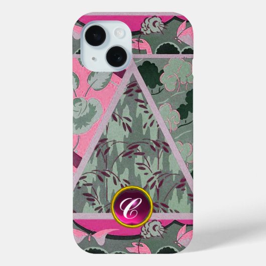 GRÜNE GRAUEN BLUME, SCHALTFLÄCHEN BOLD FLORAL Case-Mate iPhone HÜLLE (Rückseite)