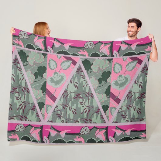 GRÜNE GRAUEN BLUME, SCHALTFLÄCHEN BOLD FLORAL FLEECEDECKE (Beispiel)