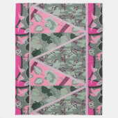 GRÜNE GRAUEN BLUME, SCHALTFLÄCHEN BOLD FLORAL FLEECEDECKE (Vorderseite)