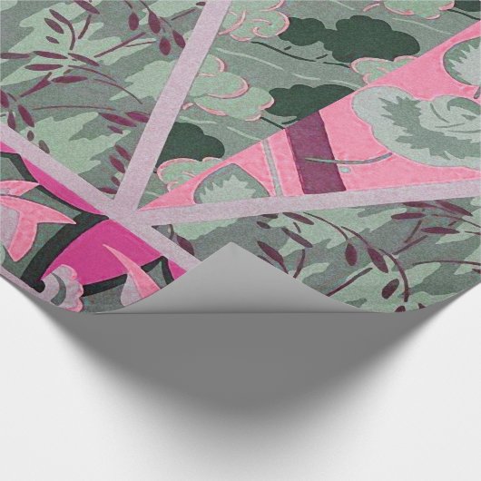 GRÜNE GRAUEN BLUME, SCHALTFLÄCHEN BOLD FLORAL GESCHENKPAPIER (Ecke)