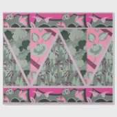 GRÜNE GRAUEN BLUME, SCHALTFLÄCHEN BOLD FLORAL GESCHENKPAPIER (Flach)