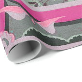 GRÜNE GRAUEN BLUME, SCHALTFLÄCHEN BOLD FLORAL GESCHENKPAPIER (Rolleneckpunkt)