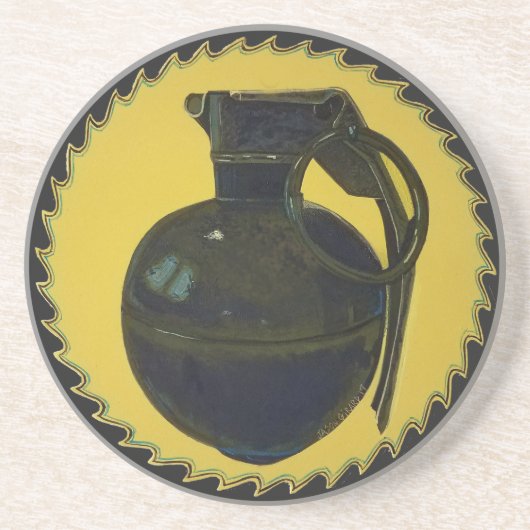 Grüne Grenade Getränkeuntersetzer (Vorne)