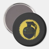 Grüne Grenade Magnet (Vorderseite/Rückseite)