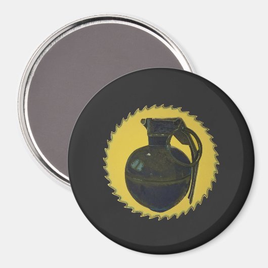 Grüne Grenade Magnet (Vorderseite/Rückseite)