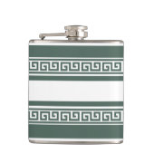 Grüne griechische Schlüsselflasche Flachmann (Vorderseite)