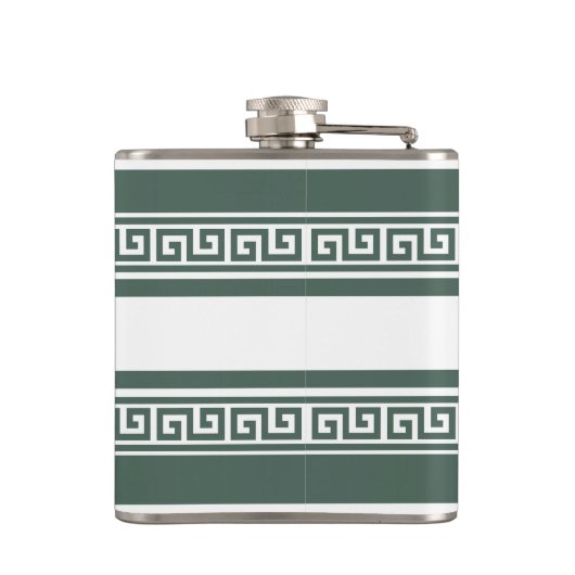 Grüne griechische Schlüsselflasche Flachmann (Rückseite)