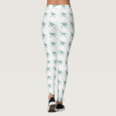Grüne Grillen in Weiß Leggings (Rückseite)