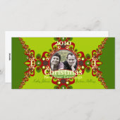 Grüne Groovy Weihnachtsfeiertage-Fotokarte Feiertagskarte (Vorne/Hinten)