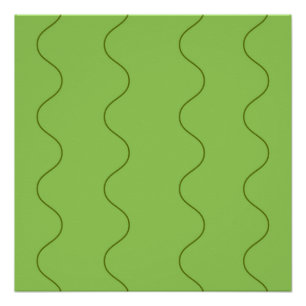 Grüne Groovy Wellenlinie Abstract Modern Minimalis Poster