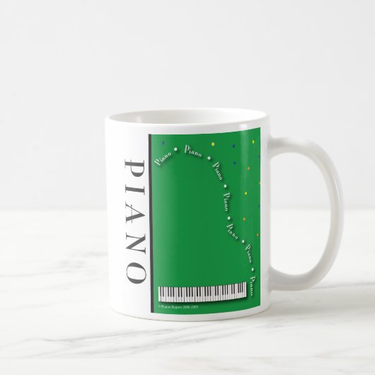 Grüne großartiges Klavier-Tasse Kaffeetasse (Rechts)