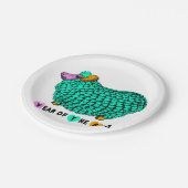 Grüne große chinesische Papierplatte Pappteller (Schrägansicht)