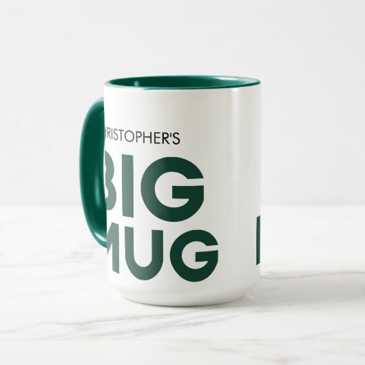 Grüne große Tasse | Große Tasse | INDIVIDUELLE NAM (Vorderseite Links)