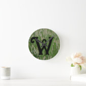 Grüne Großsaaten Runde Wanduhr (Zuhause)