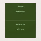 Grüne Großsaaten Visitenkarten (Innenseite Aufgefaltet)