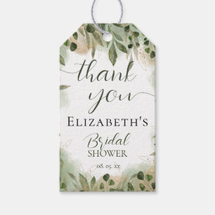 Grüne Grün-Gold-Schrift Kalligrafie Danke Geschenkanhänger