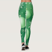 Grüne Grüne Grüne und Schneeflocken Leggings (Rückseite)