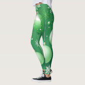 Grüne Grüne Grüne und Schneeflocken Leggings (Links)