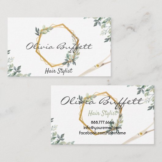 Grüne Grüne Rose Visitenkarte (Vorne/Hinten)