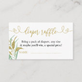 Grüne Grüne und Gold Elegante Windel Raffle Begleitkarte (Vorderseite)