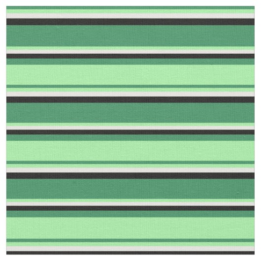 Grüne, grüne, weiße und schwarze Linien Stoff (Nahaufnahme)