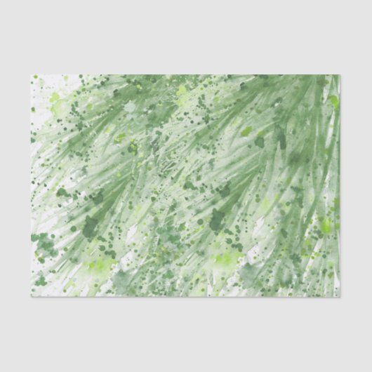 Grüne Grünflächen abstrakte Aquarellkunst Seidenpapier (Vorderseite)