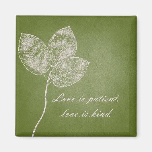 Grüne Grunge-Blätter Magnet (Vorne)