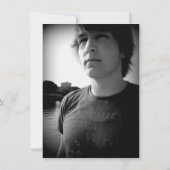 Grüne Grunge der Foto-Graduierungspartei Einladung (Rückseite)