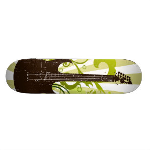 Grüne Grunge Gitarre Skateboard