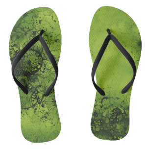 Grüne Grunge-Zehenstegsandalen Badesandalen