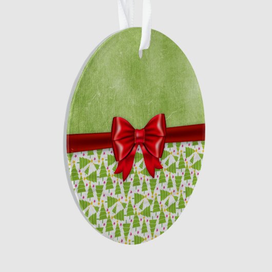 Grüne Grungy Weihnachtsbaum-Verzierung Ornament (Vorderseite)