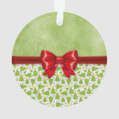 Grüne Grungy Weihnachtsbaum-Verzierung Ornament (Rückseite)