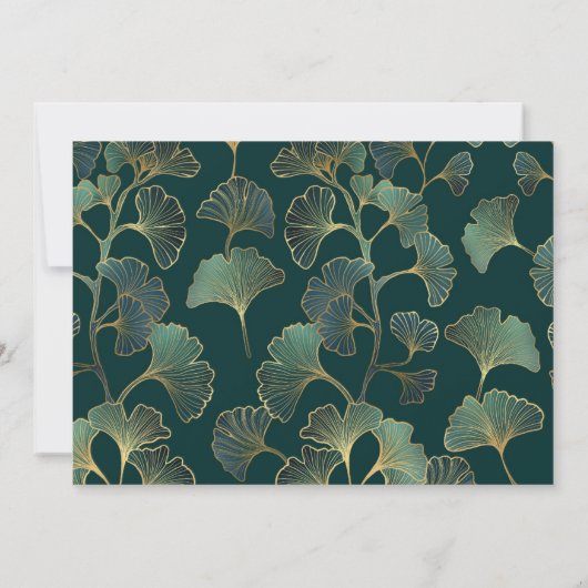 Grüne Grünpflanzen für Hochzeitsmaragdgrün Save The Date (Rückseite)