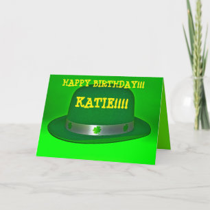 GRÜNE Gruß-Karte Derby-Hut St. Patricks Tages Karte