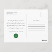 Grüne Grüße des Red Trucks Classic Wasserfarbe Postkarte (Rückseite)