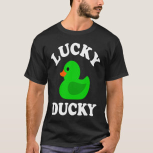 Grüne Gummiente Lucky Ducky Quack St Patricks D T-Shirt