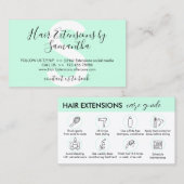 Grüne Haarverlängerungen nach Anleitung des Betreu Visitenkarte (Vorne/Hinten)