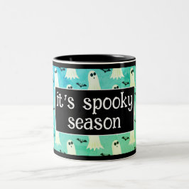 Grüne Halloween-/Herbstzeit Zweifarbige Tasse