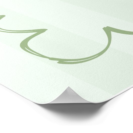 Grüne Hand gezeichnet ein Tini etwas älter Geburts Poster (Ecke)