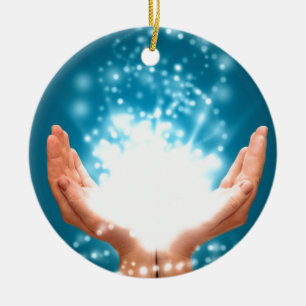 Grüne Hände chakra Reiki Energie Zen-Yoga Keramik Ornament