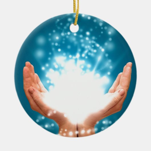 Grüne Hände chakra Reiki Energie Zen-Yoga Keramik Ornament (Vorne)