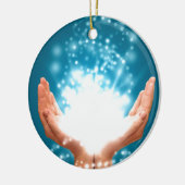 Grüne Hände chakra Reiki Energie Zen-Yoga Keramik Ornament (Links)