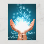 Grüne Hände chakra Reiki Energie Zen-Yoga Postkarte (Vorderseite)