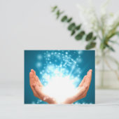 Grüne Hände chakra Reiki Energie Zen-Yoga Postkarte (Stehend Vorderseite)