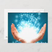 Grüne Hände chakra Reiki Energie Zen-Yoga Postkarte (Vorne/Hinten)