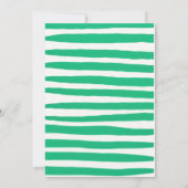 Grüne handgeschriebene Pinstripes Whimsical-Hochze Einladung (Rückseite)