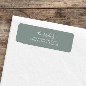 Grüne handgeschriebene Script-Rücksendeadresse