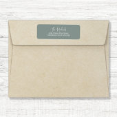 Grüne handgeschriebene Script-Rücksendeadresse