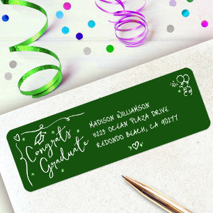 Grüne handgezeichnete Doodle-Style-Abschlussadress