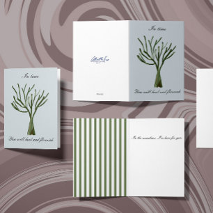 Grüne handgezeichnete kahle Baum herzlich Karte